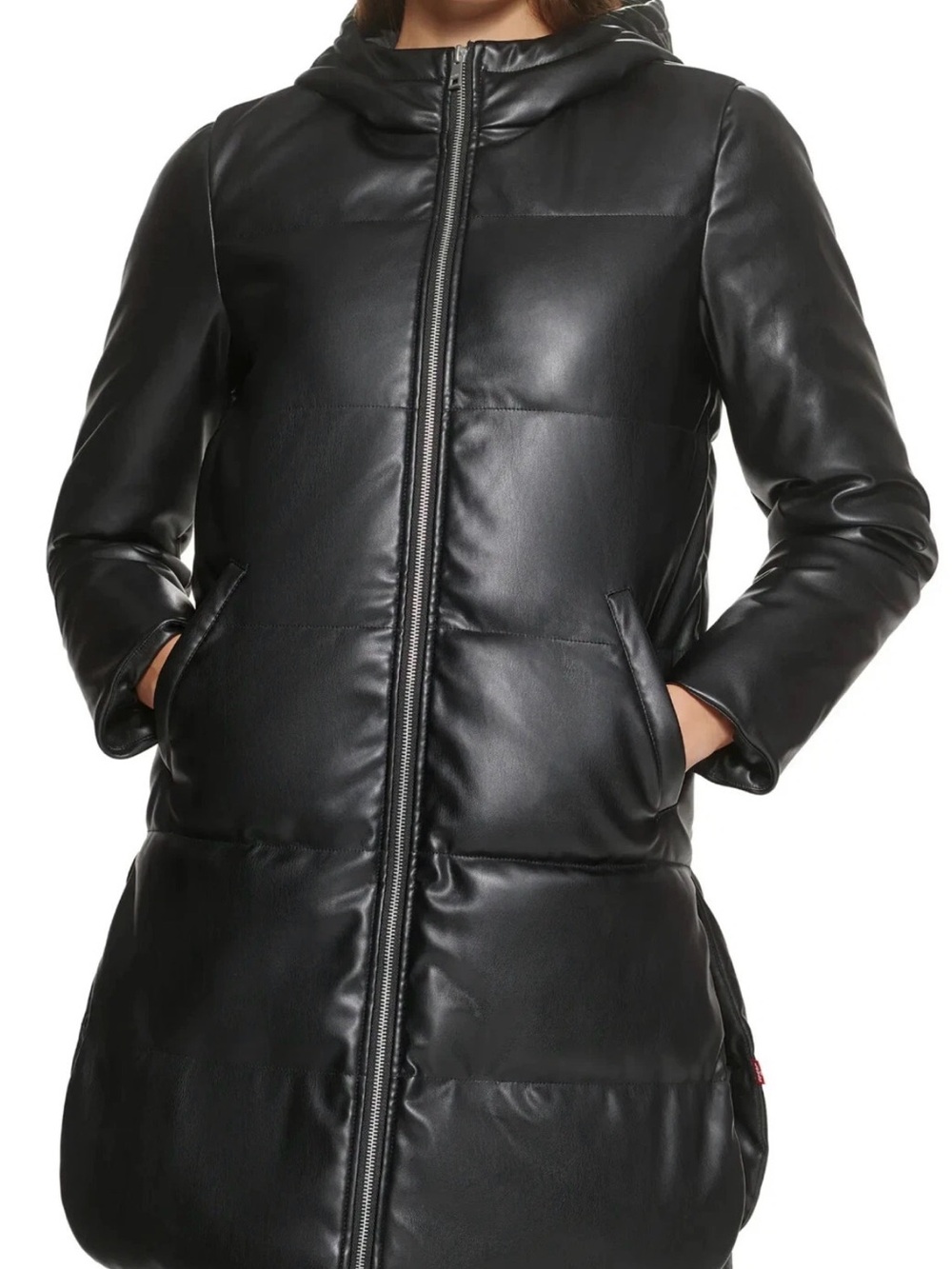 Levi’s X4805 Womens Black
Quilted Faux Leather Puffer Size S